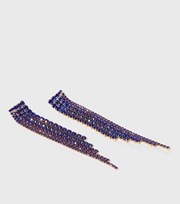 New Look Blue Diamante Tassel Drop Earrings